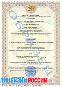 Образец разрешение Уссурийск Сертификат ISO 50001